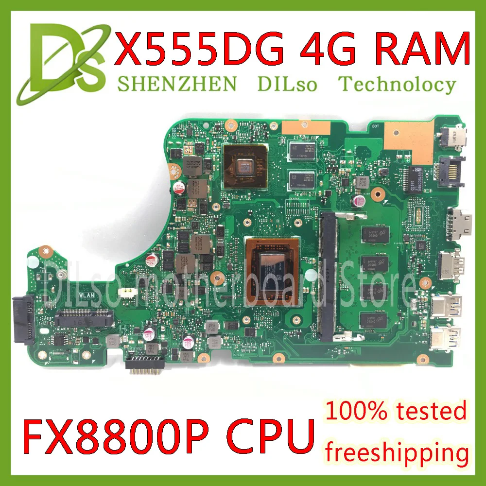 KEFU X555DG материнская плата подходит для ASUS X555D X555QG X555Y ноутбука REV2.0 60NB09A0 MB1302 FX8800P 4 Гб