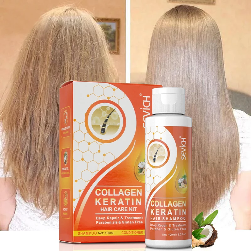Keratin Hair Growth Shampoo Scalp Treatment Collagen Repair Damage Straighten Conditioner Moisturizer Coconut Oil Care | Красота и