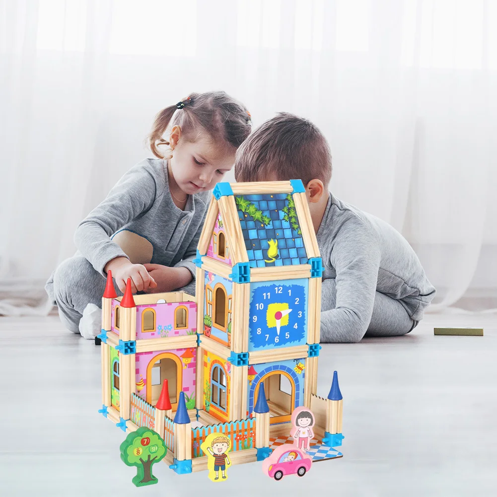 

Puzzle Baby Early Educational Toy DIY Fun Children Early Education Building Model Assemble Colorful House Toys