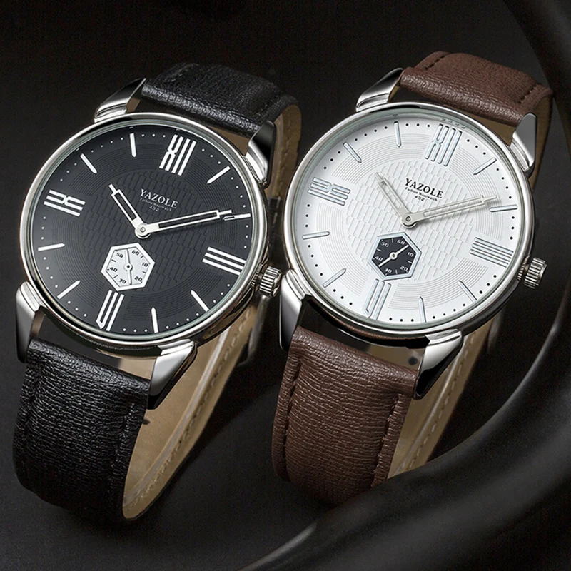 Часы наручные Yazole мужские компактные брендовые Роскошные модные деловые