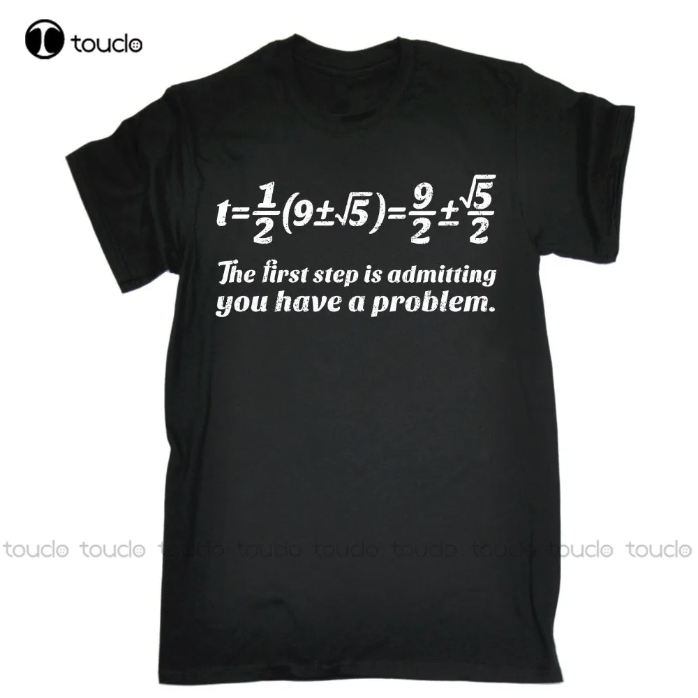 

Youth Round Collar Customized T-Shirts First Step Admitting Have A Problem T-Shirt Equation Maths Gift Birthday Funny Tee Shirt