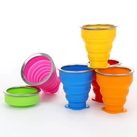 creative color outdoor sports water cup coffee cup portable travel silicone cartoon folding cup brushing cup telescopic cup