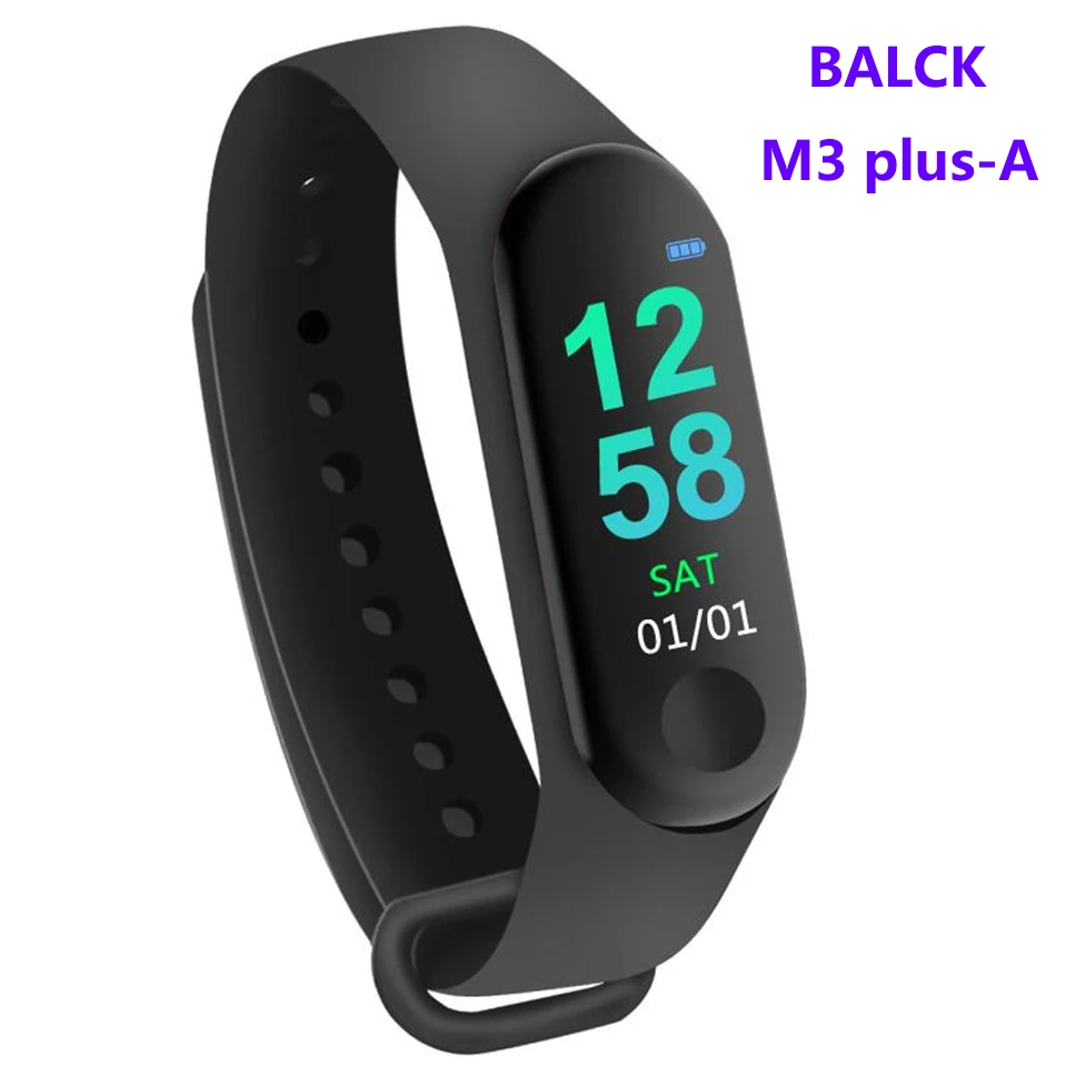 M3 Plus, умный Браслет, пульсометр, кровяное давление, здоровье, водонепроницаемые, Смарт-часы M3 Pro, Bluetooth, часы, браслет, фитнес-трекер - Цвет: BLACK M3 Plus A