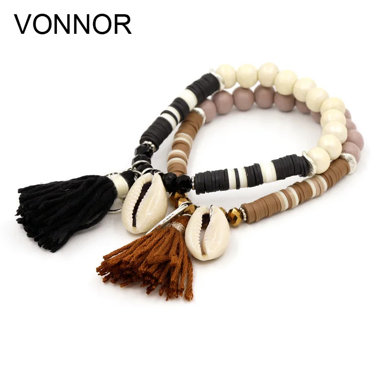 Браслеты в стиле бохо для женщин ювелирные изделия кристалл полимерная глина