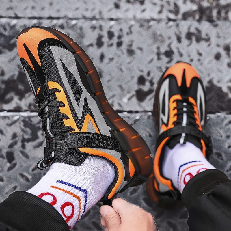 

Trendy Running Shoes Men Breathable Mesh Running Shoes Light Soft Soled Sports Shoes Anti Slip And Wear Resistant Large Size