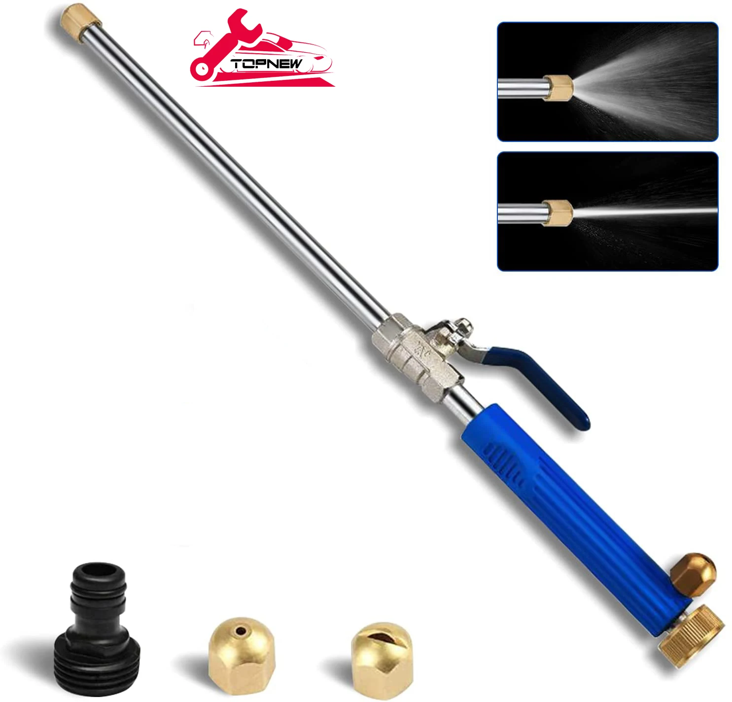 

High Pressure Watering Gun Adjustable Power Wash Wand, The Cleaning Tools for Cars Gardens Windows Pets
