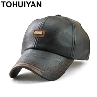 2021 vintage leather cap for men fall winter casquette baseball caps casual bone masculino dad hat gorra hombre warm male hats
