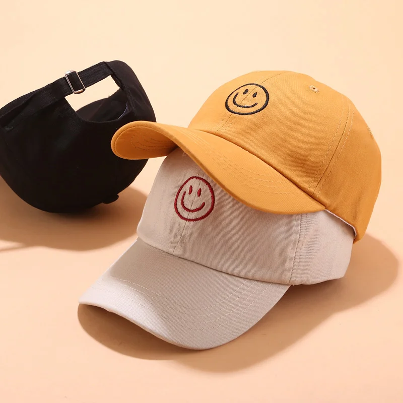 

Бейсболка для мужчин и женщин, осень-лето 2021, простая повседневная Кепка-Снэпбэк Кепка с вышивкой смайликом в стиле хип-хоп, уличные шапки дл...