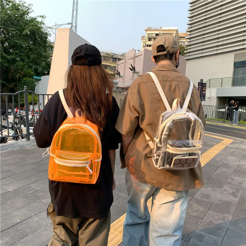 Jelly Women's Bag Water-Proof Lamp Led Luminous Transparent Backpack Electric Syllable Beach Plastic Couple Schoolbag |