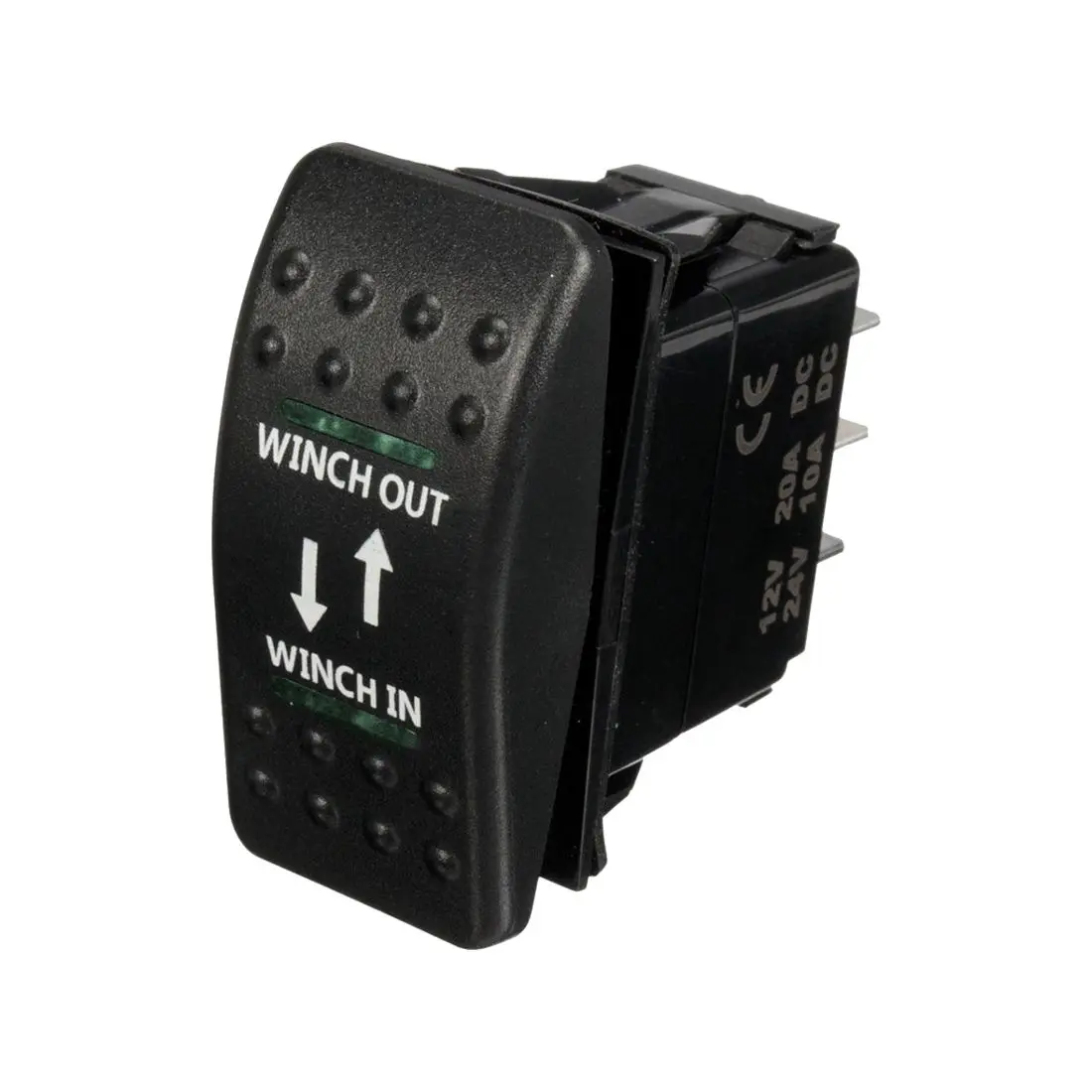 12V 20A лебедка в лебедке выход ON-OFF-ON Кулисный Переключатель 7 Pin Светодиодный зеленый