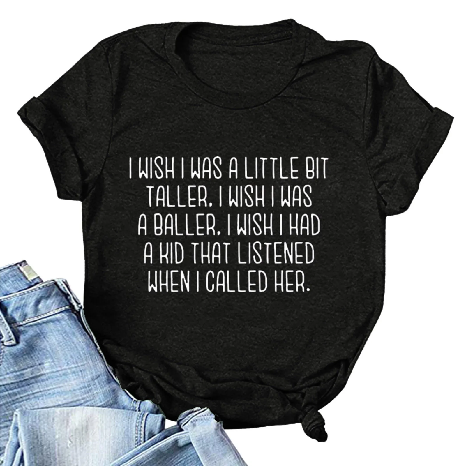 

SAGACE Ladies Fun Print Short Sleeve T-Shirt Top Women Casual Letters Printing Shirts Short Sleeve Loose Tee Tops Tunic Blouse