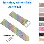 Ремешок кожаный блестящий для Samsung Galaxy Active 2 40 мм 44 мм, браслет для Galaxy Watch 42 мм Active 2, Gear S2