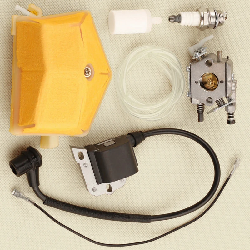 

For Husqvarna 50 Carburetor kit For Walbro WT-170 Ignition Coil Module Fuel line