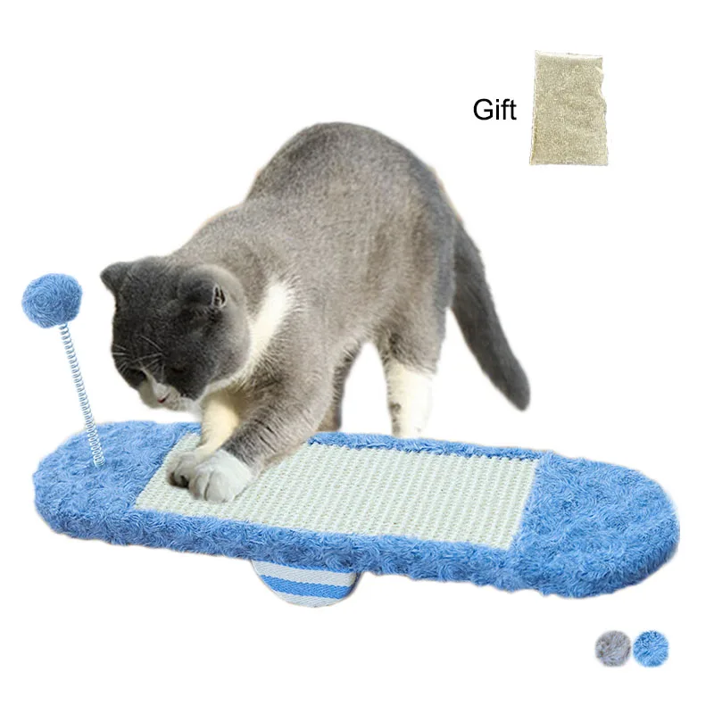 Pet Cat Scratch Board Pad Mad Protector Cat Seesaw Scratch Toy Interactive Sisal Cat Scratcher Kitten Toys Multifunction Pad