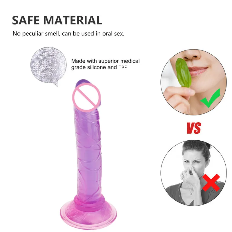 Realistic Dildo Anal Masturbator Sex Toys for Couples Crystal Jelly Suction Cup Penis Women Butt Plug Sexy |
