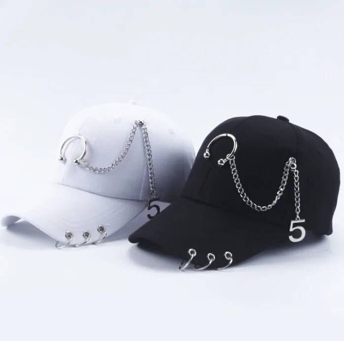 BBS083 бейсболки в стиле панк с металлической булавкой женские хип хоп Снэпбэк