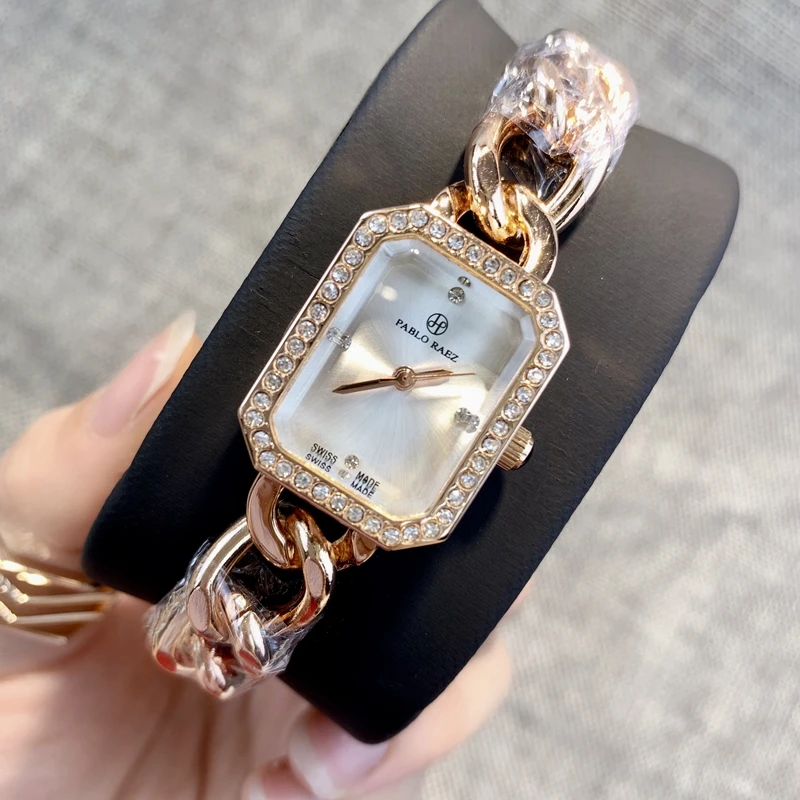 PABLO RAEZ Лидер продаж модные роскошные часы женские с ремешком из нержавеющей стали