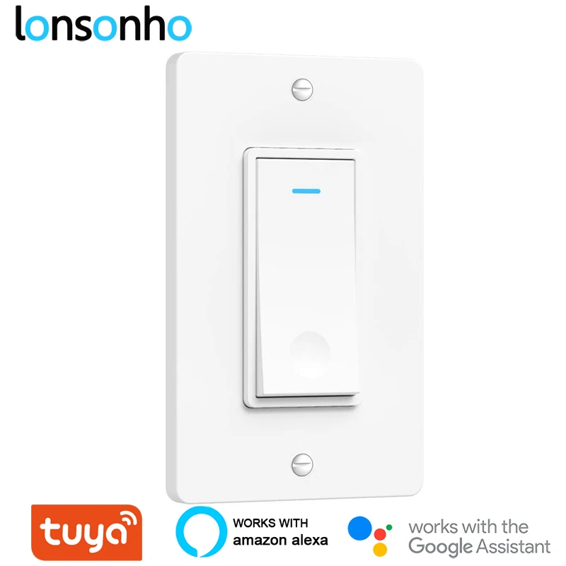 Lonsonho Wifi умный переключатель US настенный переключатель Tuya Smart Life App беспроводной пульт дистанционного управления работает с Alexa Google Home Mini