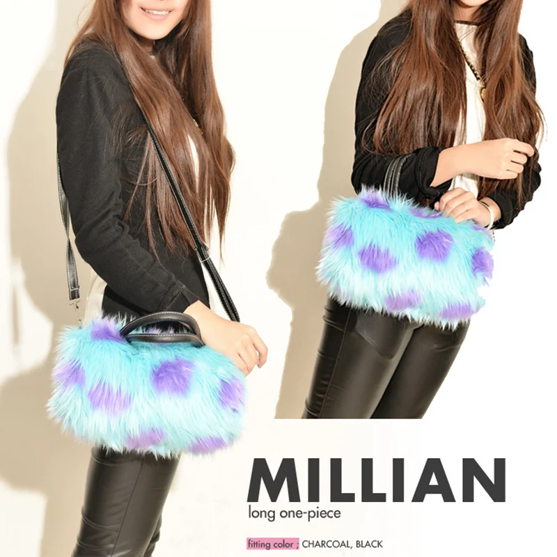 2019 Новая женская простая элегантная плюшевая сумка пушистая мягкая