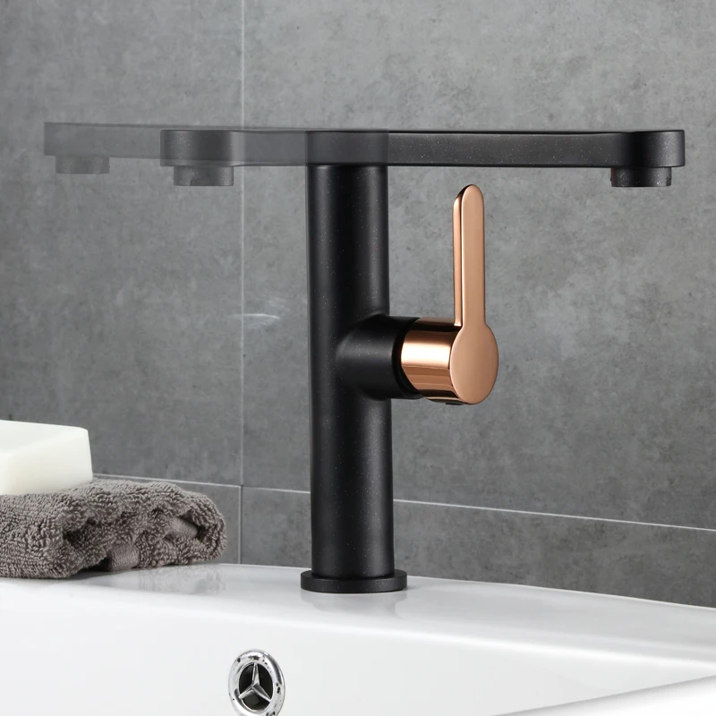 Senlesen All Copper Black Basin Faucet Hot and Cold Single Hole European Style Simple Golden Home Bathroom | Обустройство дома