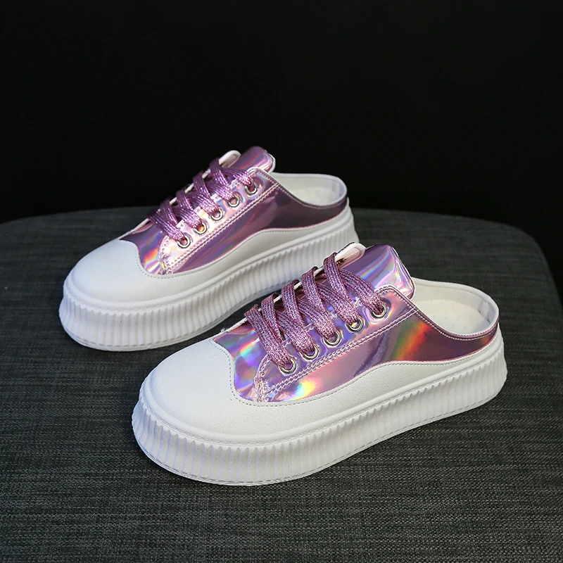 Летние женские тапочки из искусственной кожи Уличные на резиновой подошве