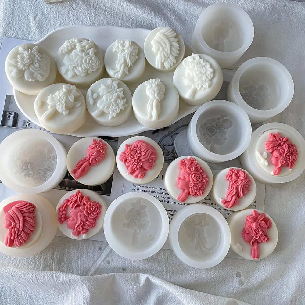 

3D Flower Kids Silicone Candle Mold DIY Handmade Soap Gypsum Clay Resin Crafts Making Mould Home Decoration Ornaments 2022 New