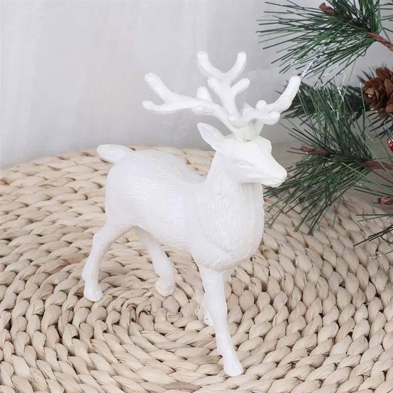 

1 Set 3 Pcs Christmas Decorations White Deer Adornments Christmas Supplies