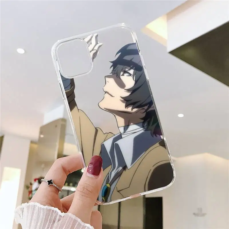 

bungou stray dogs Dazai Osamu Phone Case Transparent for iPhone 6 7 8 11 12 s mini pro X XS XR MAX Plus SE cover funda