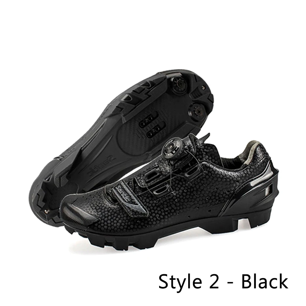 Style 2-Black Santic 4 стиля Pro MTB велосипедная обувь для горного велосипеда самозакрывающаяся обувь Нейлоновая подошва мужские wo мужские гоночные кроссовки Zapatos Ciclismo - Цвет: Style 2-Black