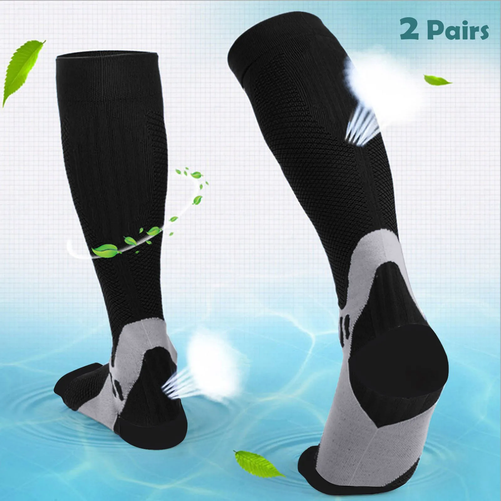 

Feitong 2pairs Compression Socks Men Women Light Sports Running Socks Elastic Stockings Novelty Skateboard Crew Crazy Socks