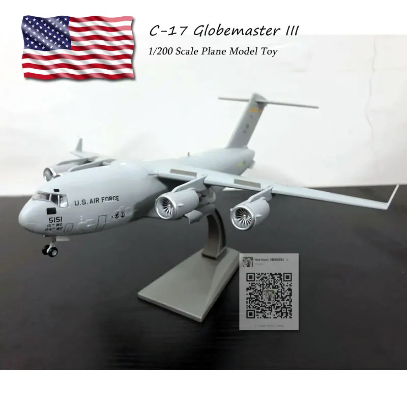 WLTK 1/200 весы C-17 Globemaster III Strategic и Tactical Airlifter литой под давлением металлический армейский самолет модель игрушка для коллекции