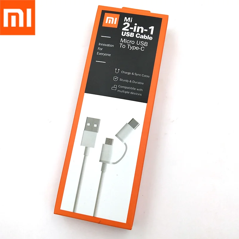 Оригинальное зарядное устройство Xiaomi Redmi Note 8T 2 в 1 Micro USB для Type C с функцией