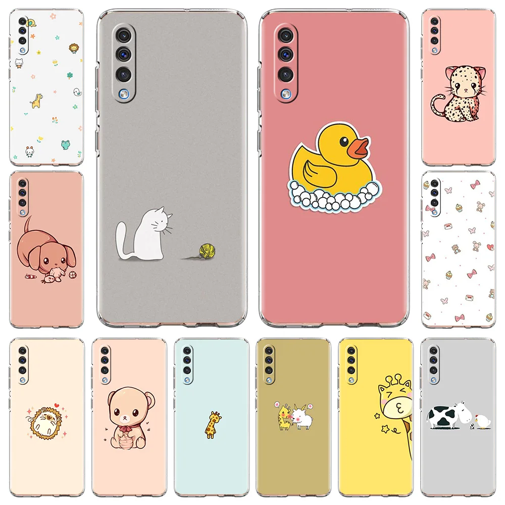 

Small Animal Cartoon Transparent Cover for Samsung Galaxy A12 A32 A52 A50 A70 A10 A20 A30 A72 4G Shell Soft TPU Phone Case Coque