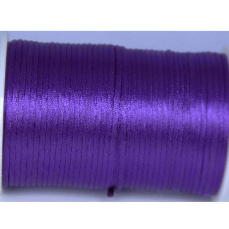 Горячее предложение 10 ярдов фиолетовый 2 мм погремушка сатиновый шнур макраме