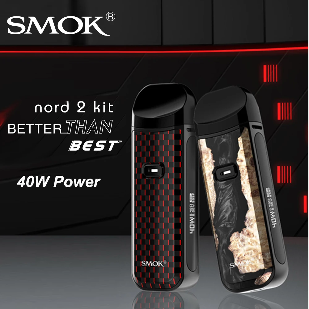Испаритель электронной сигареты SMOK Nord 2 в наличии 40 Вт емкость 4 5 мл 1500 мА · ч