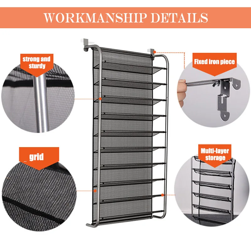 

10-layer storage shoe rack door hanging shoe rack multilayer simple household shoe rack shoe storage bag