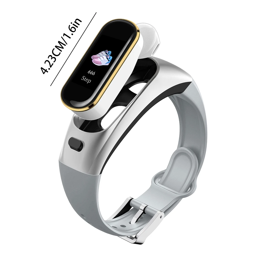 

2-in-1 Sports Smart Watch Bluetooth Wireless Earphones Heart Rate Blood Pressure Call Reminder Waterproof Watch