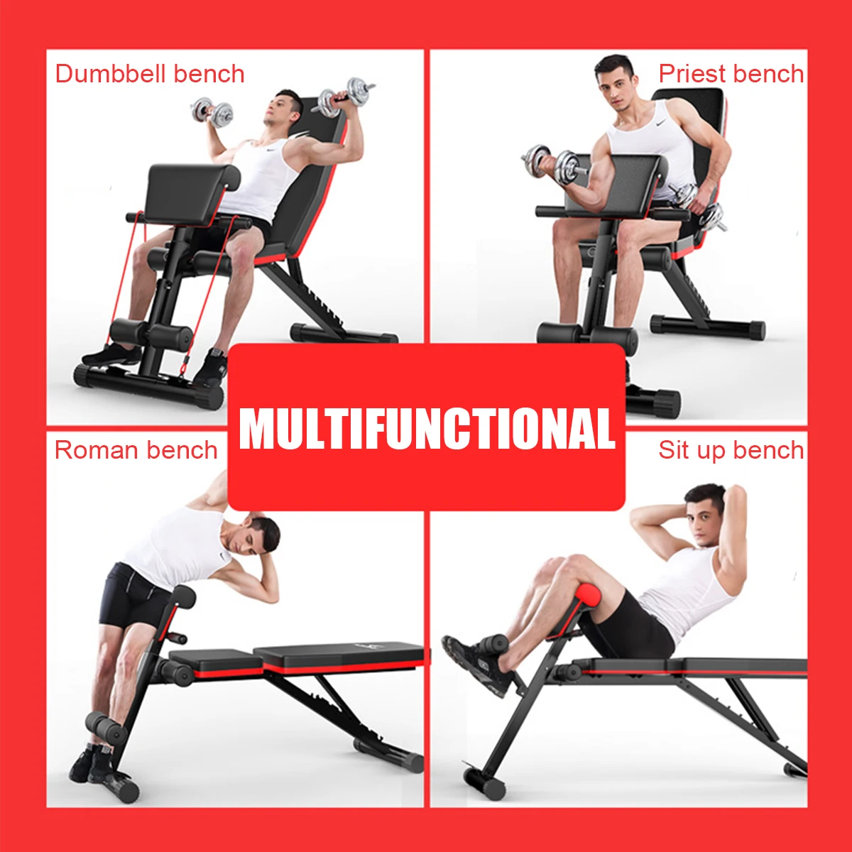 Макс. 350 кг складные скамья для гантелей 7 зубчатая спинка сидеть AB Брюшная