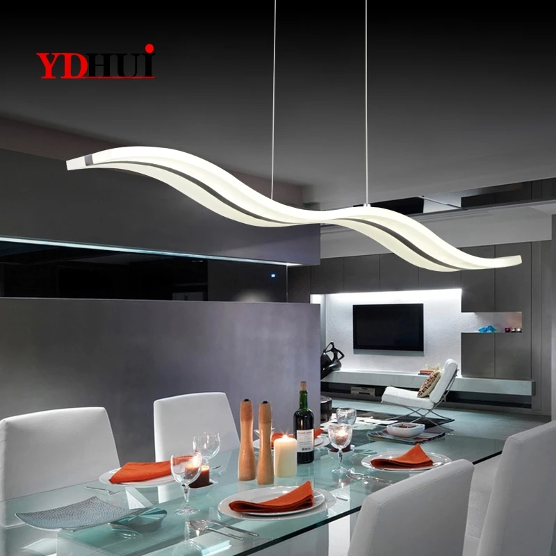 Postmodern Fashion S-shaped Restaurant Rectangular Acrylic Lamps Atmospheric Simple Office Chandelier Led | Лампы и освещение