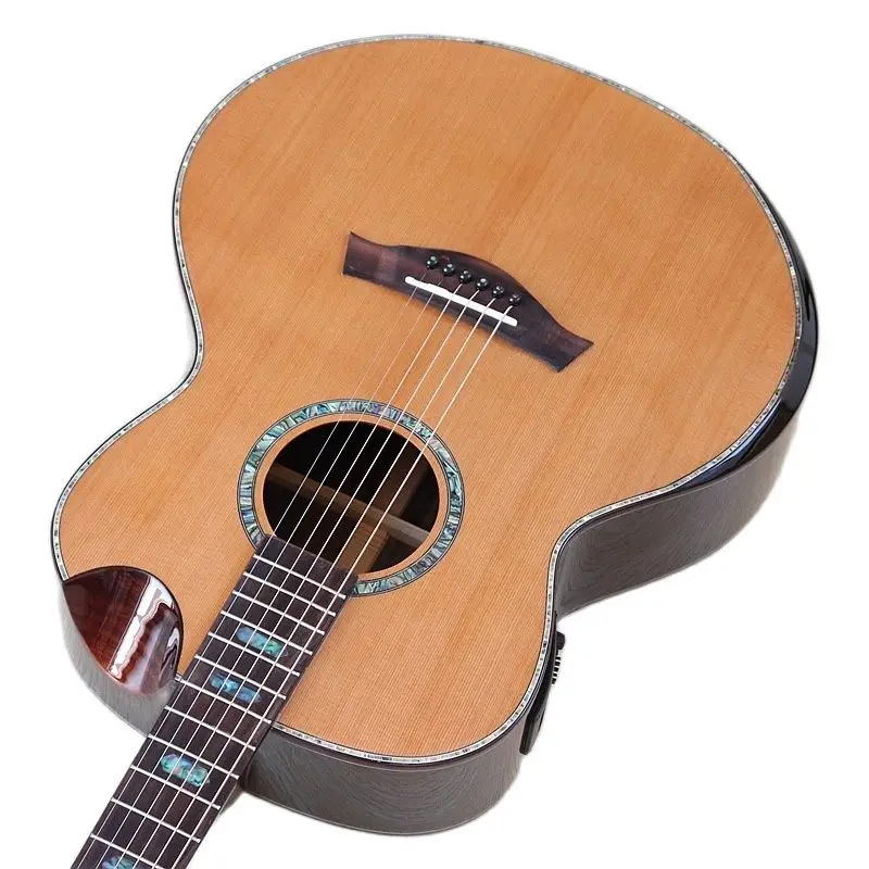 40 zoll akustische gitarre hohe grade folk gitarre solide red cedar holz top professionelle elektrische akustische gitarre mit radiant ecke free globa