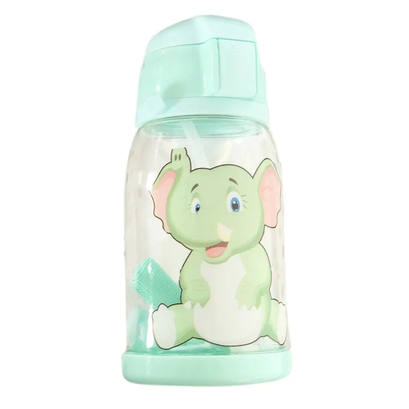 

New 600ml Baby Kids Children Cartoon Animal School Drinking Water Straw Bottle Straw Sippy Cup