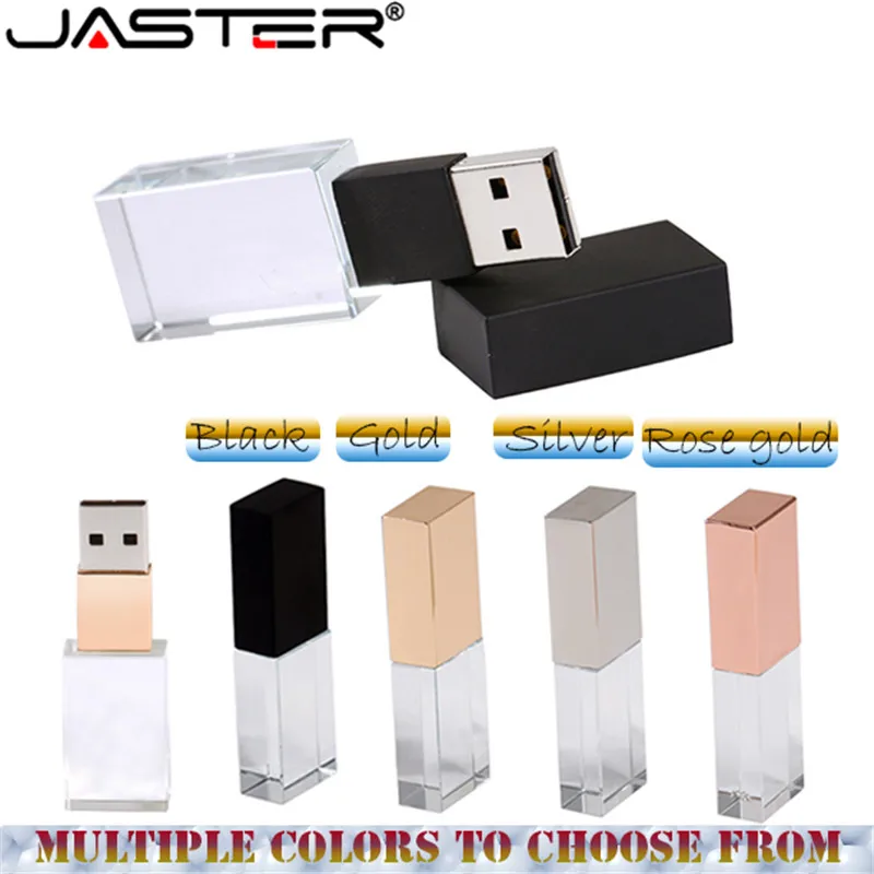 JASTER кристалл usb палочки 3d печать логотип на заказ 10 шт. 4 ГБ 8 ГБ 16GGB 32 Гб 64 ГБ usb флэш-накопитель прозрачное стекло