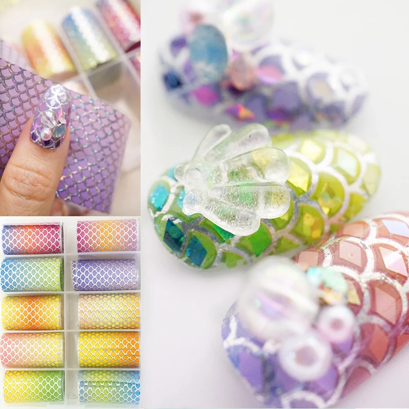 10 рулонов/коробка переводная бумага для ногтей|Стикеры и наклейки| |