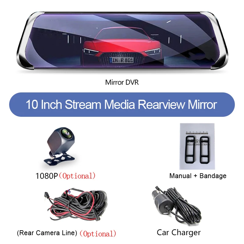 Автомобильный видеорегистратор ADDKEY 10 &quotс сенсорным экраном двойной объектив