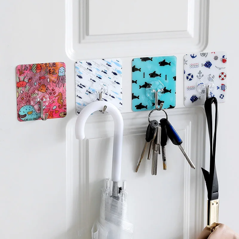

4Pcs/set Decorative Wall Hook Cartoon Animal Key Holder Wall-mounted Door Hook Wall Hanger Kitchen Bathroom Towel Hooks