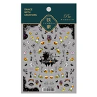 Новинка 2021, наклейки для ногтей на Хэллоуин 5D, кружевные наклейки с бабочкой, журавлем, тыквой, ретро, панк, Алиса, 3D наклейки для украшения ногтей