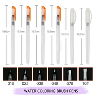 art brush pens water refillable 6 sizes flat and fine brush tips for watercolor painting water soluble pencil drawing