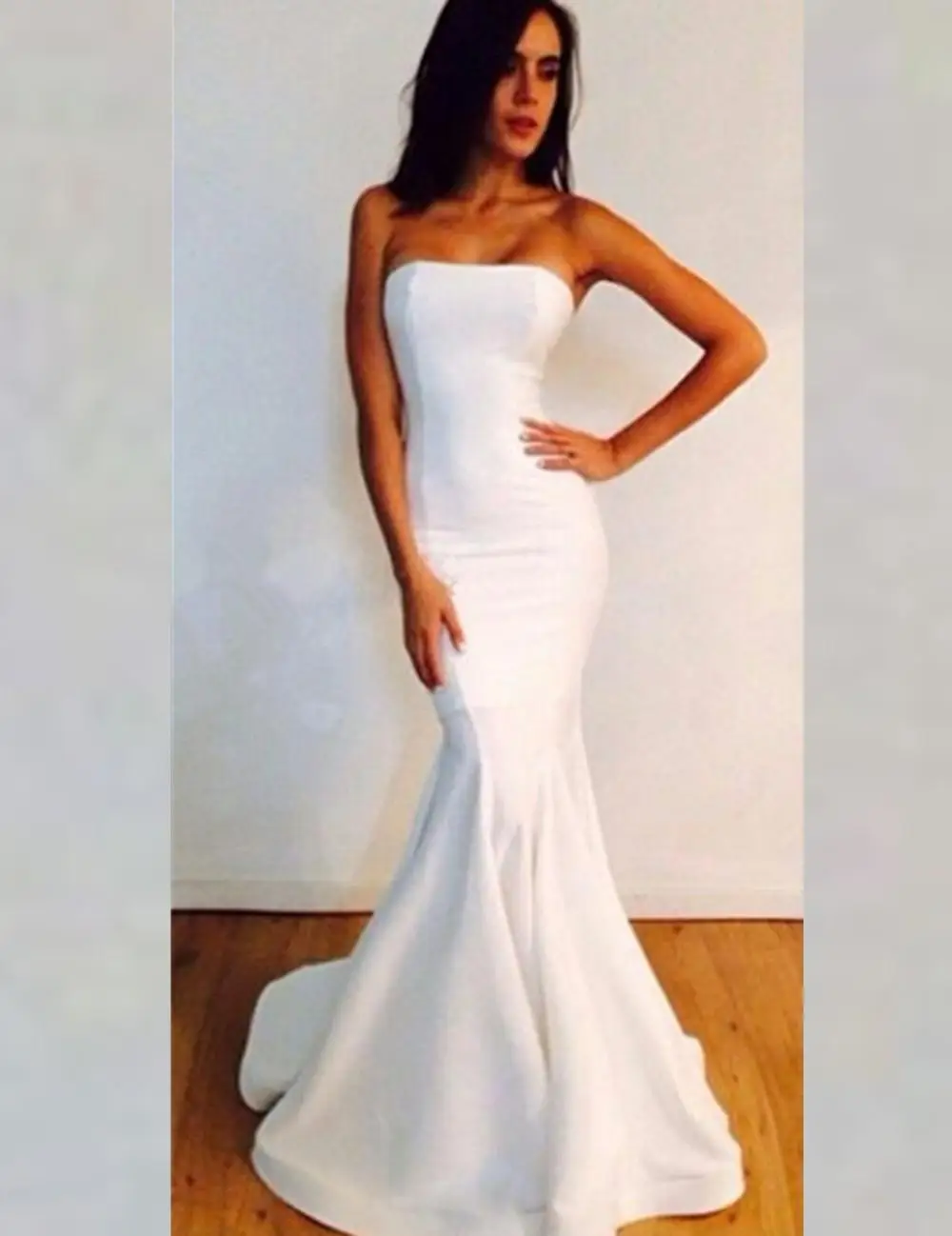 2020 Elegant Simple White Sexy Mermaid Satin Long Evening Prom Dress Farewell Party Dress Birthday Gowns vestidos de noiva