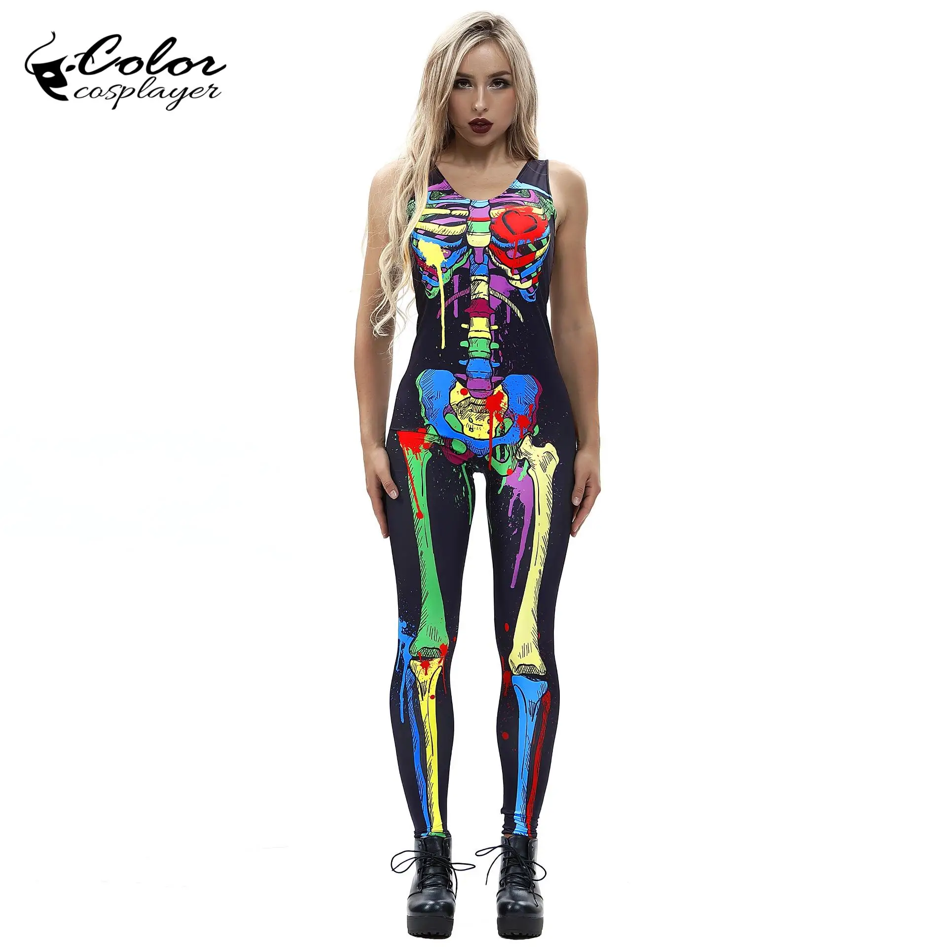 Цветной косплейный костюм без рукавов женская одежда сексуальное боди в виде