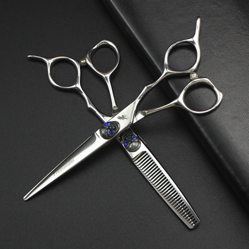 6.0\sale Silver Japanese Hair Scissors 440C Cheap Hairdressing Scissors Thinning Shears Hairdresser Shaver Haircut Japan Size free case hair shears 5 5 set professonal hair styling japanese 440c scissors sets